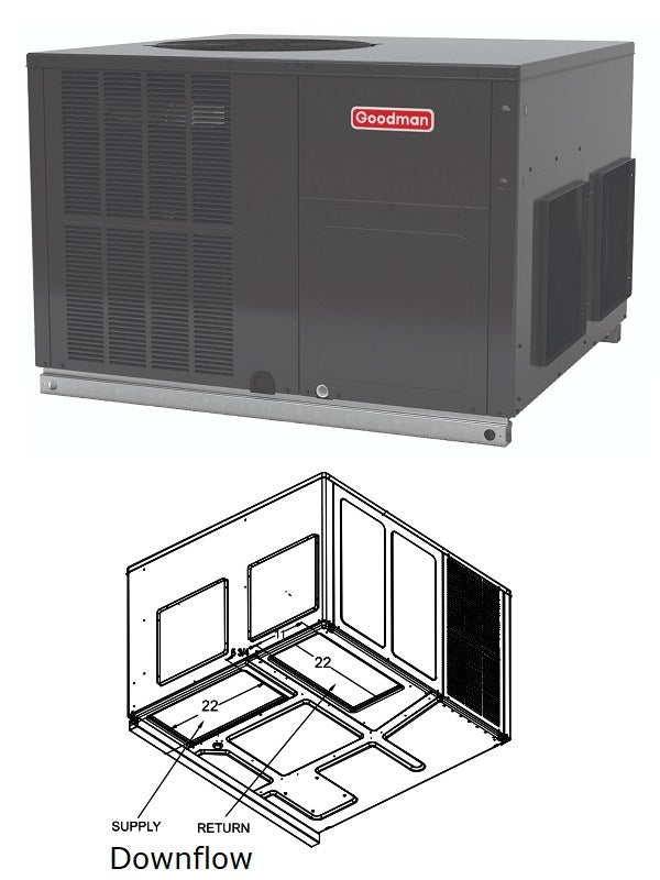 Goodman 2 Ton Gas Package Unit | 40,000 Btu | Ultra Low NOx Furnace ...