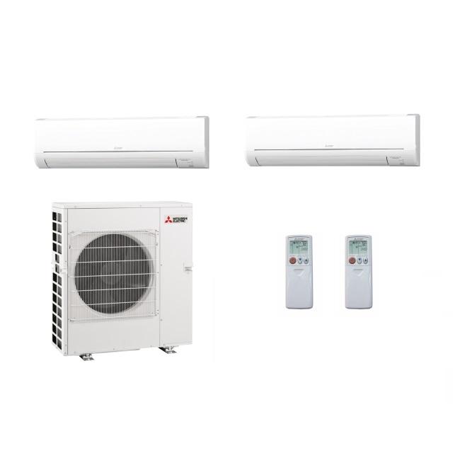 2 Zone | 6k + 9k | Mitsubishi Multi Zone Mini Split | 24,000